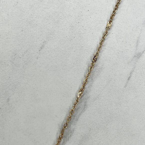 Gold Tone Faux Turquoise Spinning Pendant Necklace - Picture 4 of 11